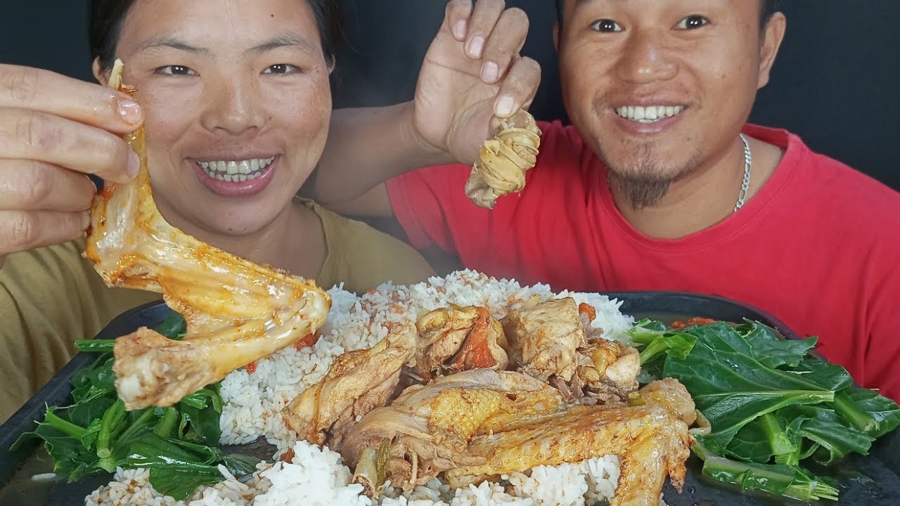 After long time Enjoying the local chicken cooked in Naga style