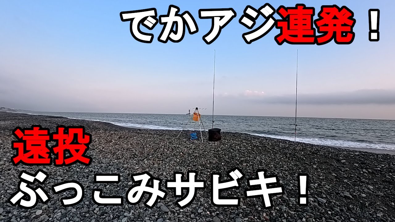 【神奈川県某所】遠投ぶっこみサビキで沖のでかアジ連発！？初春の時期に、関東地方の相模湾に面している砂浜（サーフ）の釣り場で、西湘エリア発祥のローカル釣法で釣りしてみたら…！【2025年3月下旬】