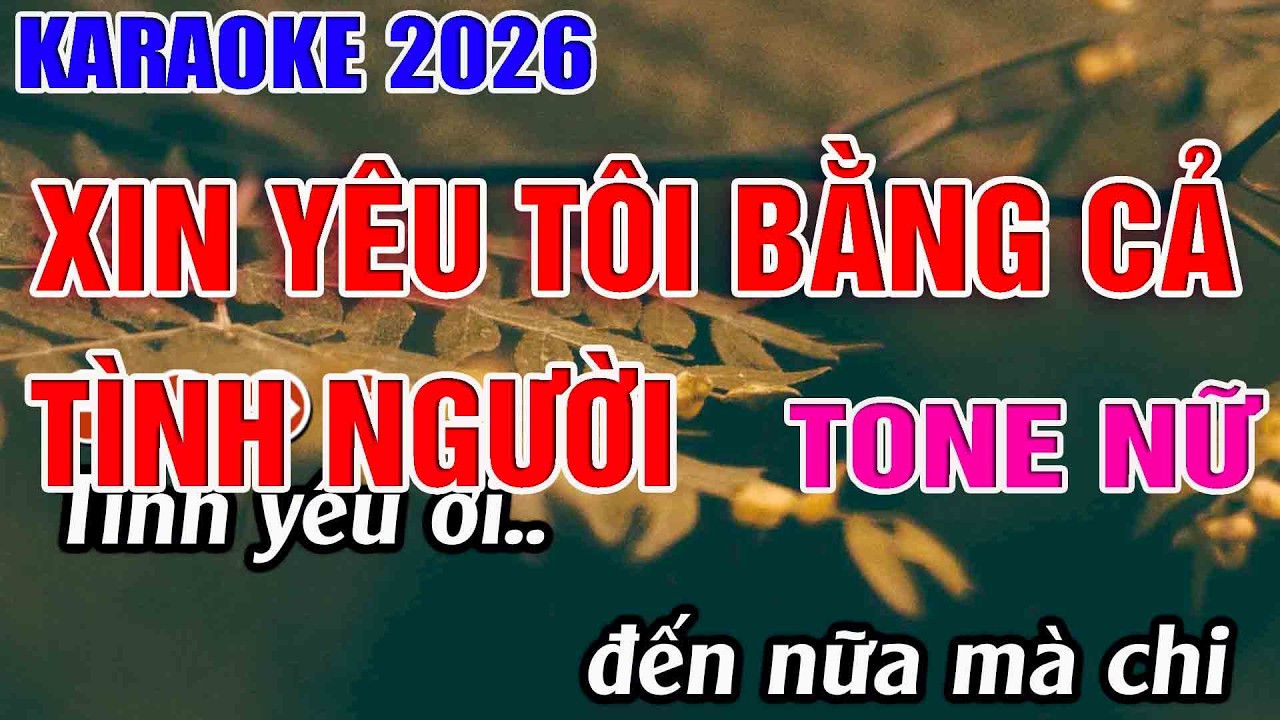 Xin Yêu Tôi Bằng Cả Tình Người  Karaoke Tone Nữ Karaoke Hoàng Long 2026 - Beat Mới