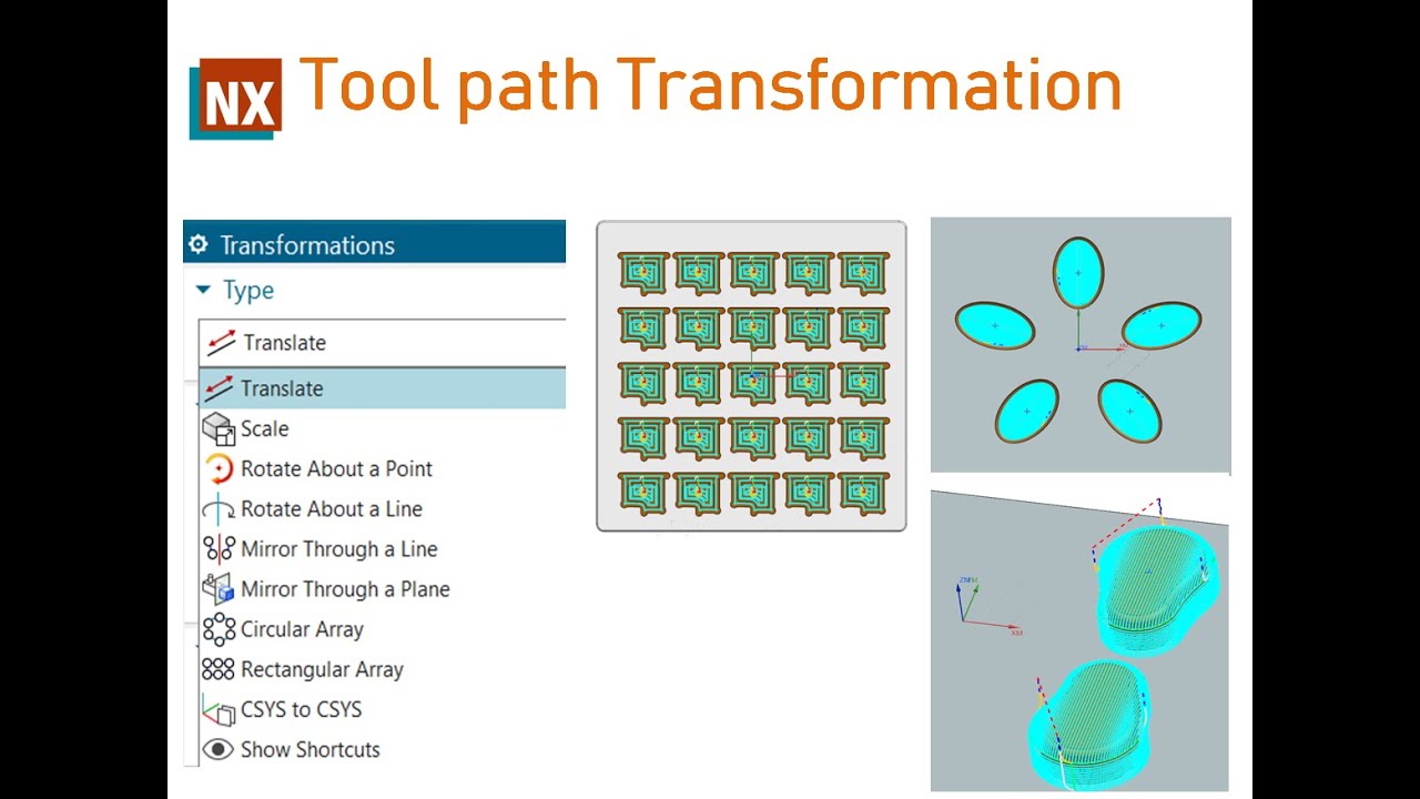 #Tool path transformation in NX, #How to mirror, rotate and array toolpath in NX1953,