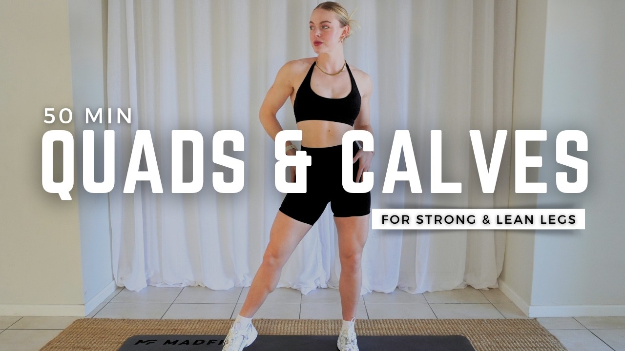 50 Min QUADS & CALVES Workout w/ Dumbbells | At-Home Strength for Lean Legs - Maximize Results