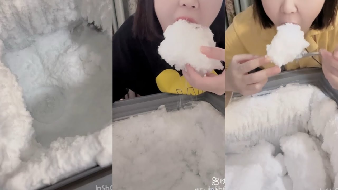 ASMR ICE Eating:FREEZER FROST | EATING ICE .asmr iceeating #freezerfrost #iceeatingasmrvideos