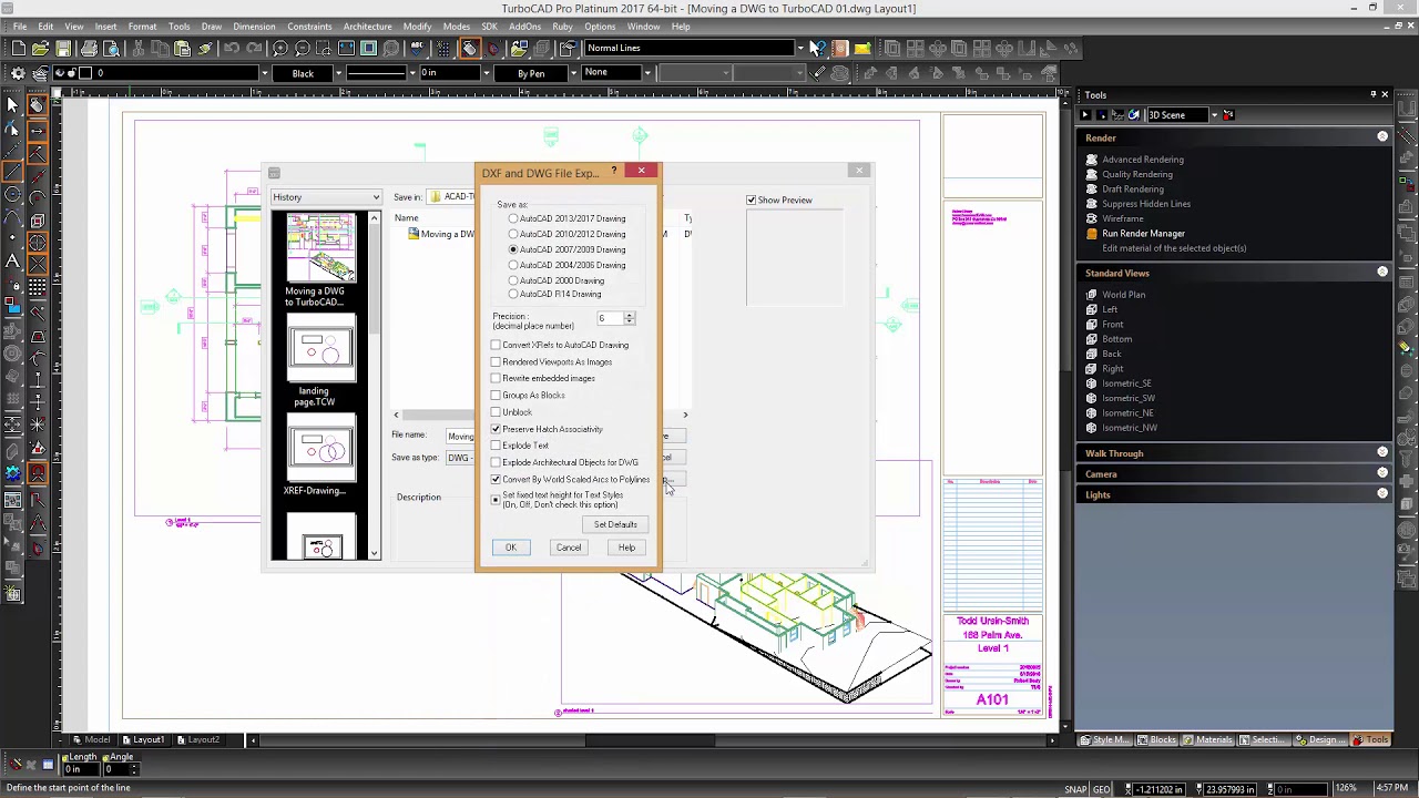 Open an AutoCAD DWG in TurboCAD Roundtrip