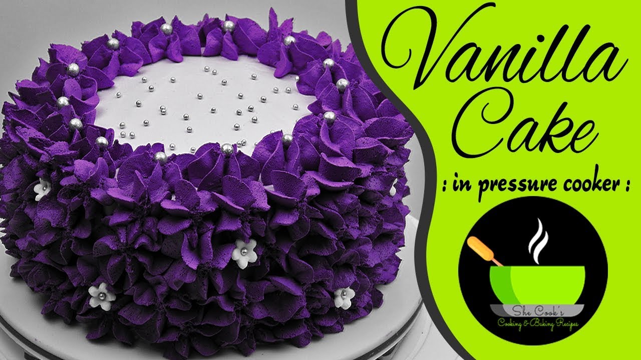 Easy Cake Decorating Ideas | Eggless Vanilla Cake Without Oven | Simple Cake Decorating Technique