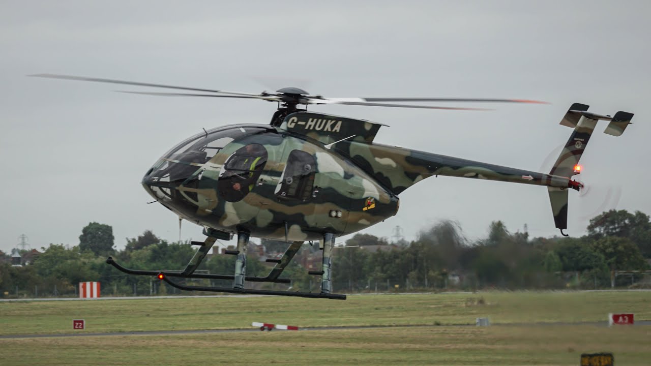 ✈ 4K Hughes MD500E G-HUKA Flight | Start up, Take off, Autorotations & Landing!