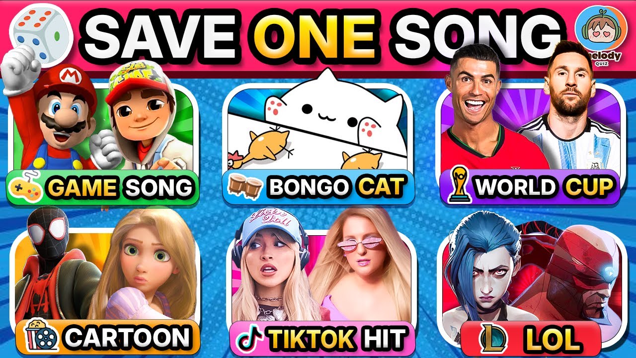 SAVE ONE SONG: Random Rule🔥 Bongo Cat,World Cup,League Of Legends,... | MELODY QUIZ 🎧