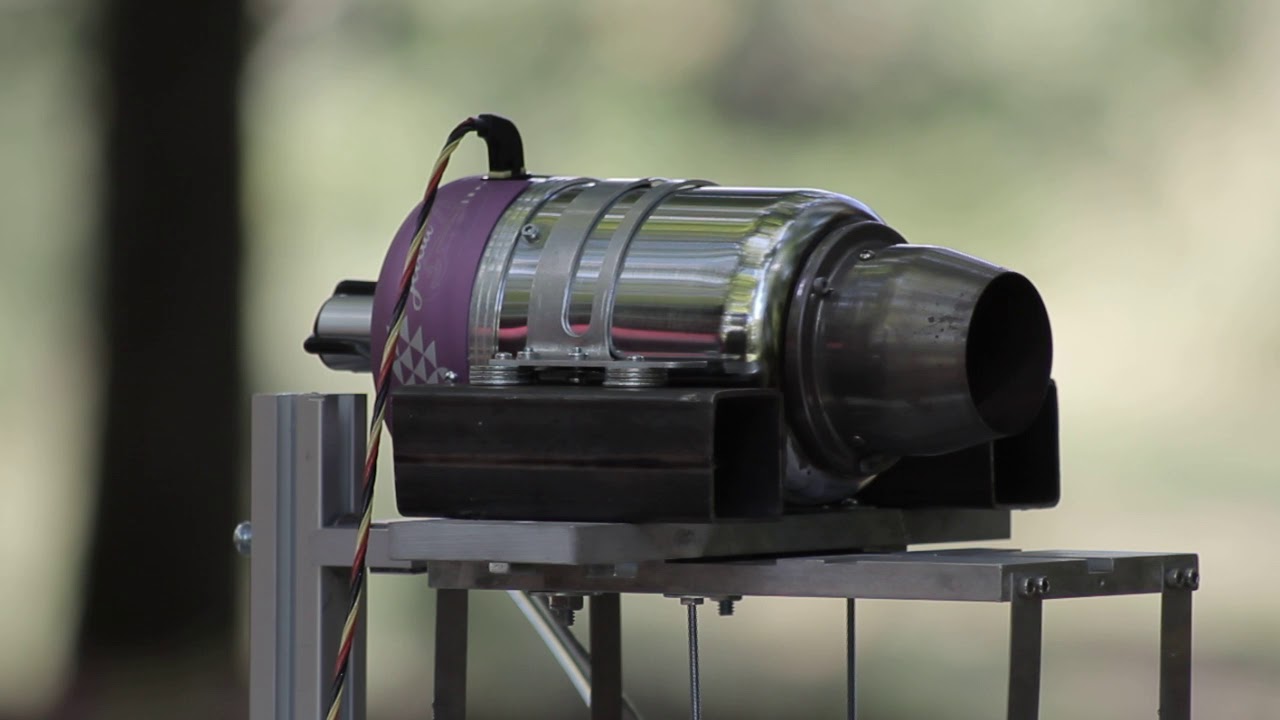 Jetcat turbine engine test firing