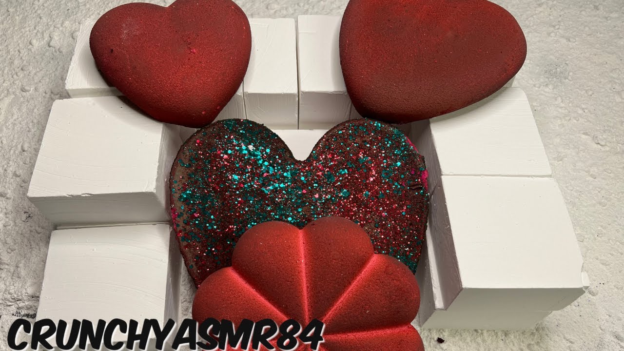 Hot Pink Hearts & Fresh Blocks | Oddly Satisfying | ASMR | Sleep Aid