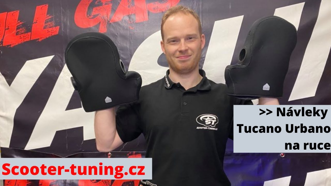 Montáž návleků na skútr, aby ruce nemrzly