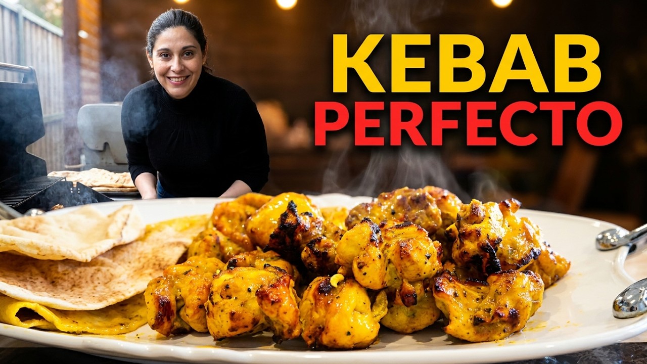 Kebab de pollo | Parrilla Persa con carbón