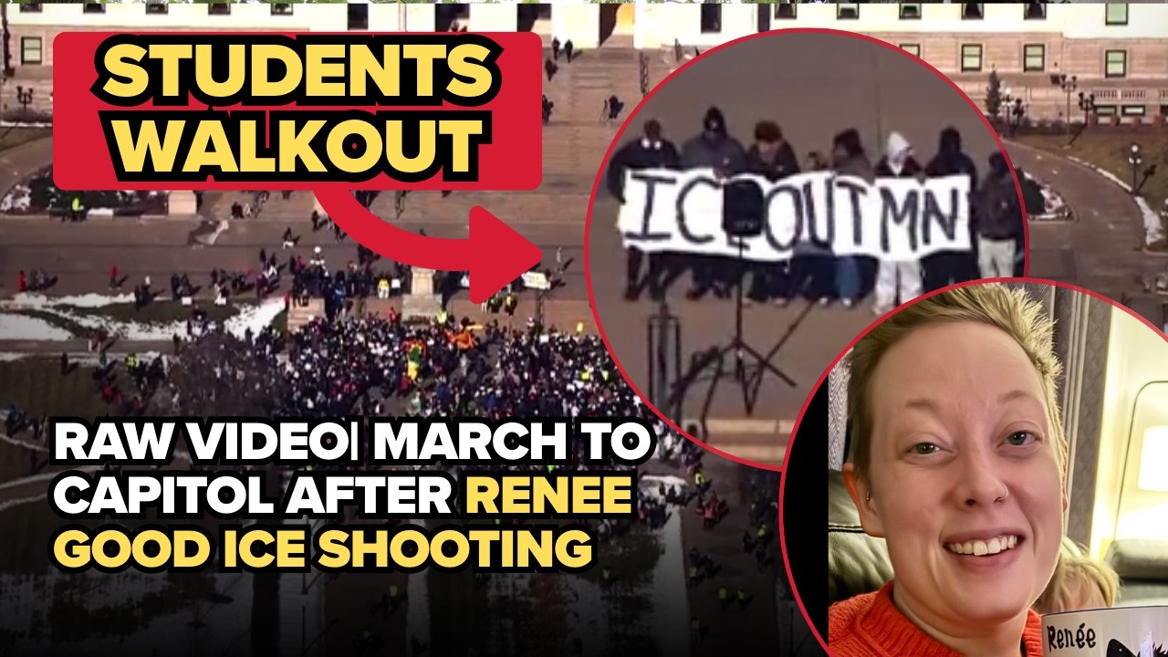 Aerials: Students walk out, march to Minnesota Capitol in St. Paul