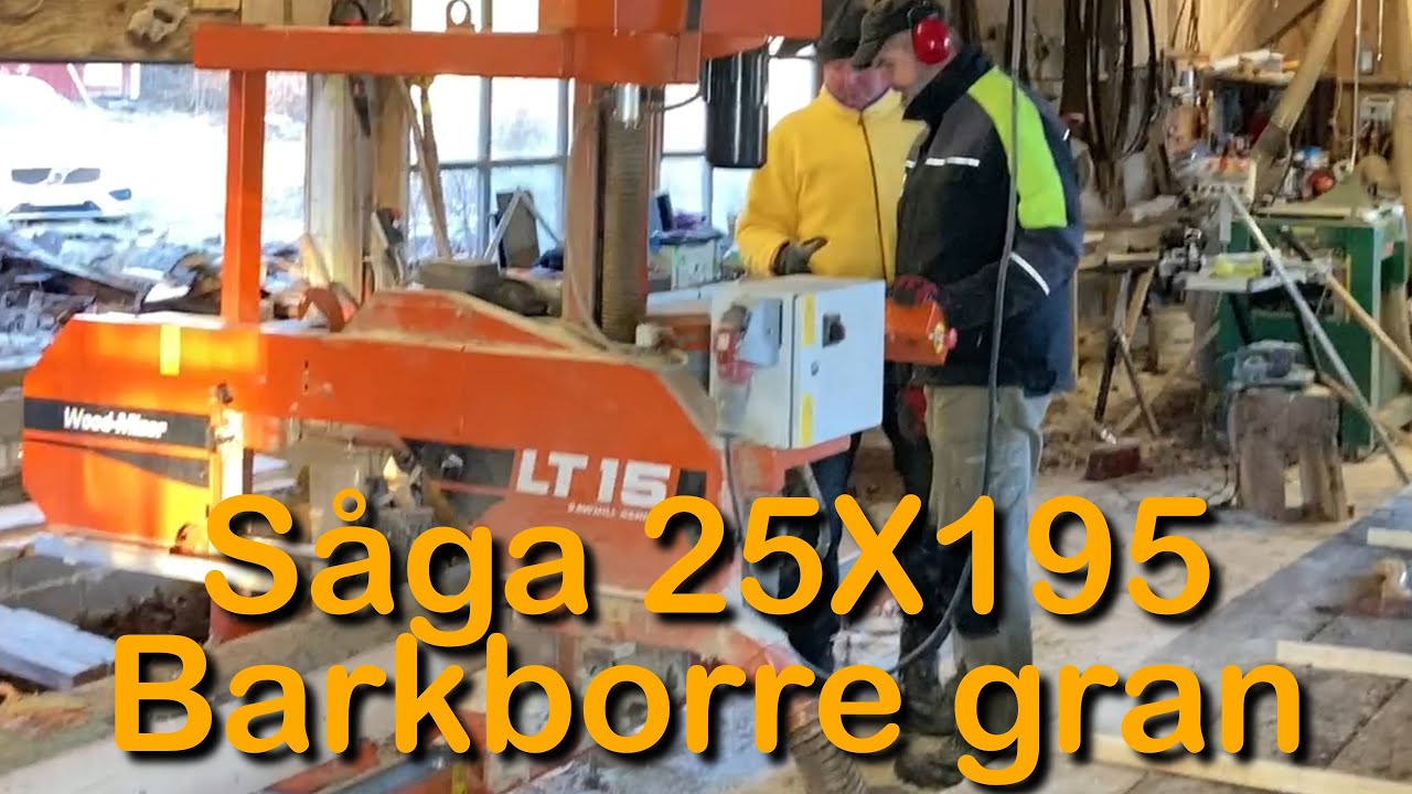 Såga brädor 25X195 (Såga panel av Barkborre gran)