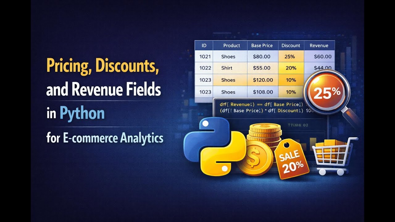Pricing, Discounts, and Revenue Fields in Python for E-commerce Analytics Training