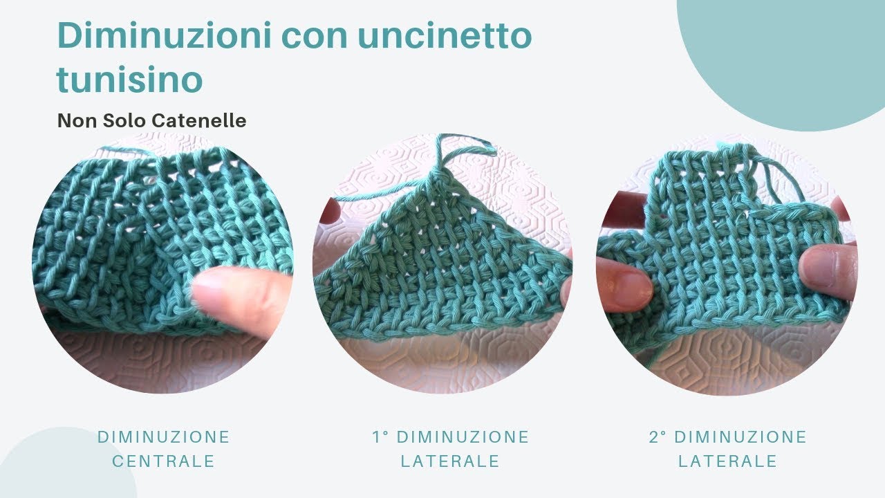 Diminuzioni con l'uncinetto tunisino: tutorial per 3 modi diversi