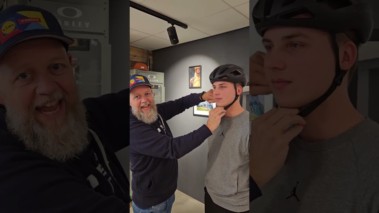 De fietshelm, hoe stel ik die af?