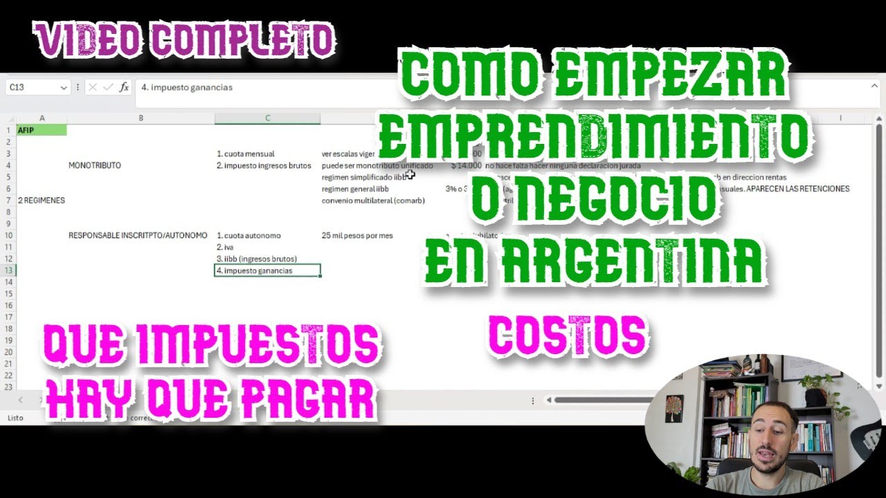Como Empezar EMPRENDIMIENTO o NEGOCIO en Argentina 2025, Costes, que IMPUESTOS hay que pagar?