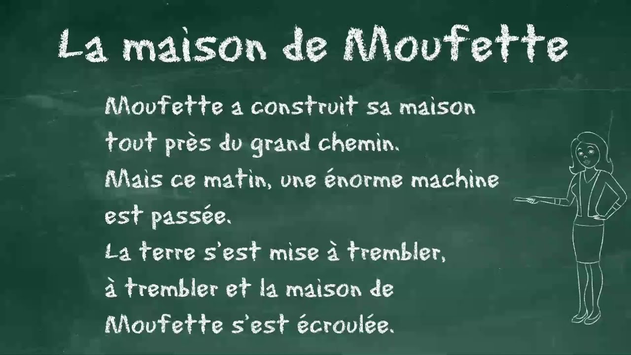 La maison de Moufette - - Dictée à thème CE1, 7 à 9 ans, FLE begginer, Learn french