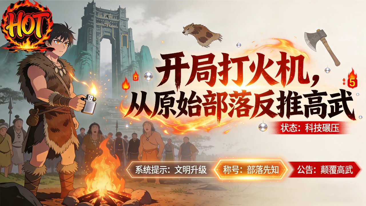 ✨【强推】《开局打火机，从原始部落反推高武 》1--146集失业青年陆诚意外觉醒万界交易系统，解锁史前原始世界穿梭权限！凭大白兔奶糖收服黑石部落#穿越 #末世 #异能 ##动态漫画# 漫野推文