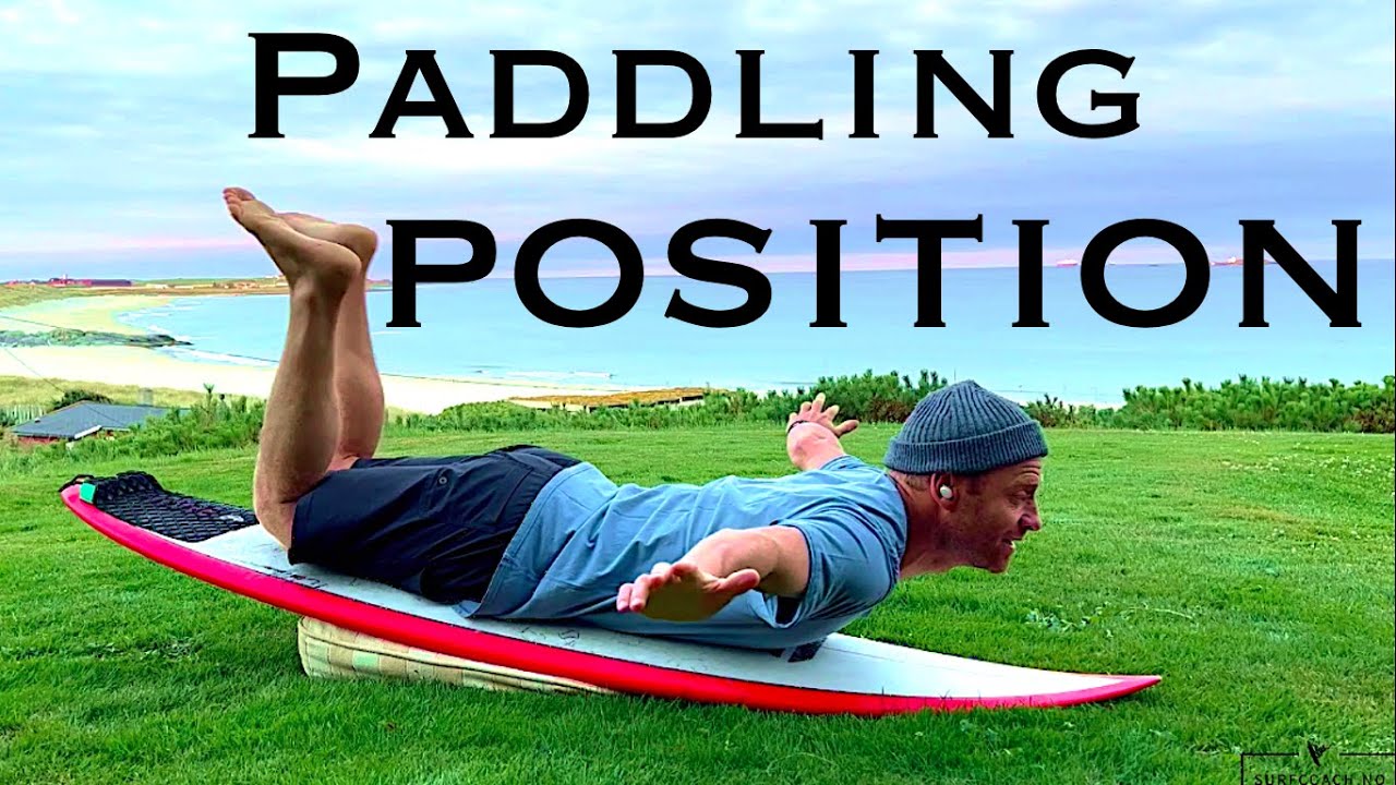 Lying Down Position On Surfboard | Beginner Paddling Position On Surfboard | Surfer Paddle Position