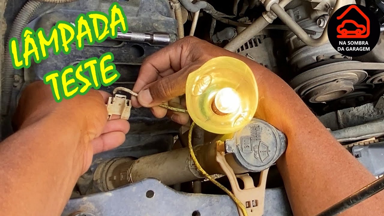 IDENTIFICANDO OS FIOS DO CONECTOR H4 COM LÂMPADA DE TESTE.