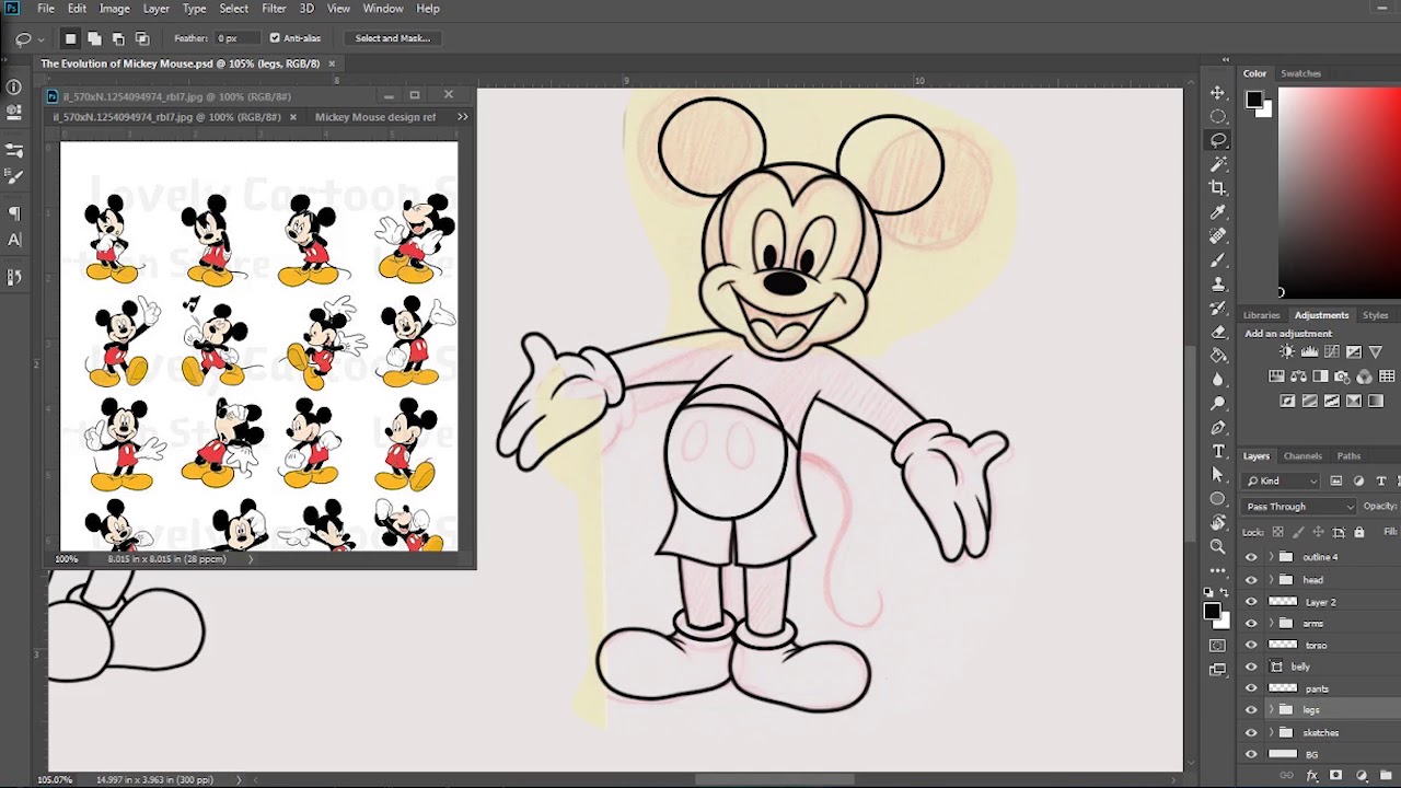The Evolution of Mickey Mouse (speedpaint)