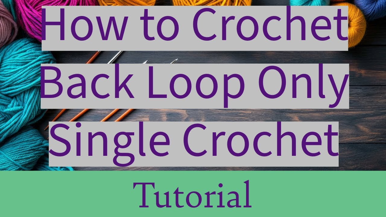 Learn How to Crochet - The Back Loop Only Single Crochet