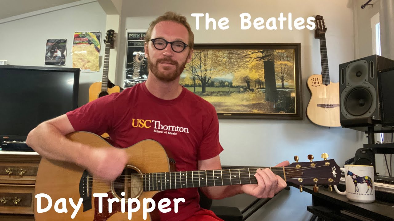 The Beatles - Day Tripper Beginner Acoustic Guitar Lesson (Riff + Chords)