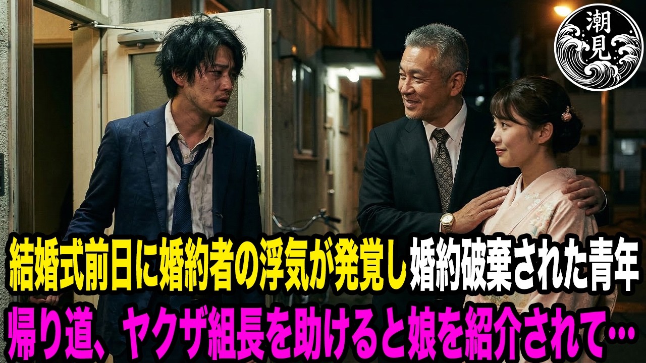 結婚式前日に婚約者の浮気が発覚し婚約破棄された青年。帰り道、ヤクザ組長を助けると娘を紹介されて…【感動する話】