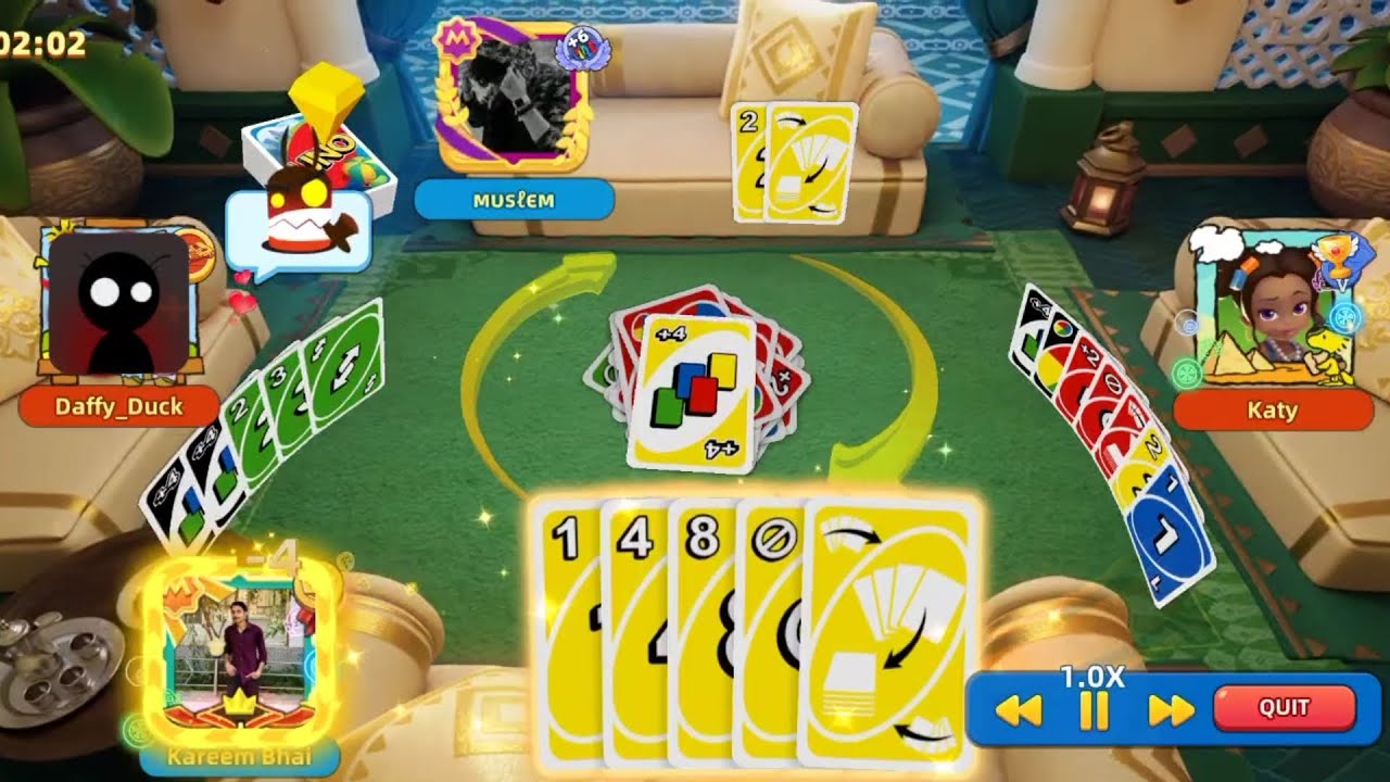 Uno mobile game || x600 go wild discard all 🥳💣 Uno! Uno game ! Uno with kareem