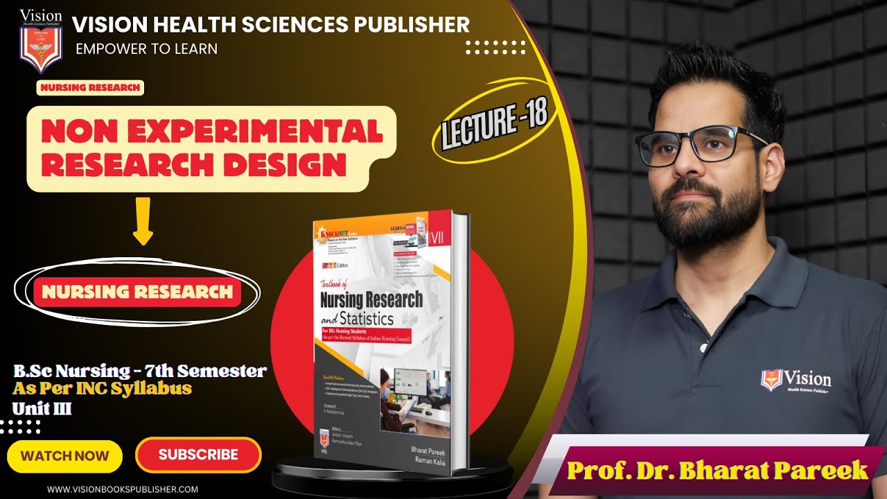 NON EXPERIMENTAL RESEARCH DESIGN | LECTURE 18 | BSC N 7TH SEM | NURSING RESEARCH