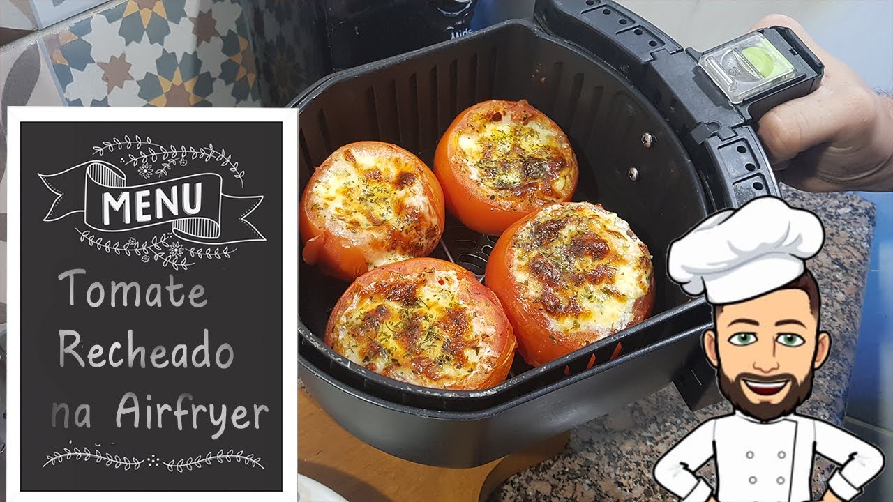 Tomate Recheado Gratinado - Fácil, Rápido e Barato. Na Airfryer #lowcarb