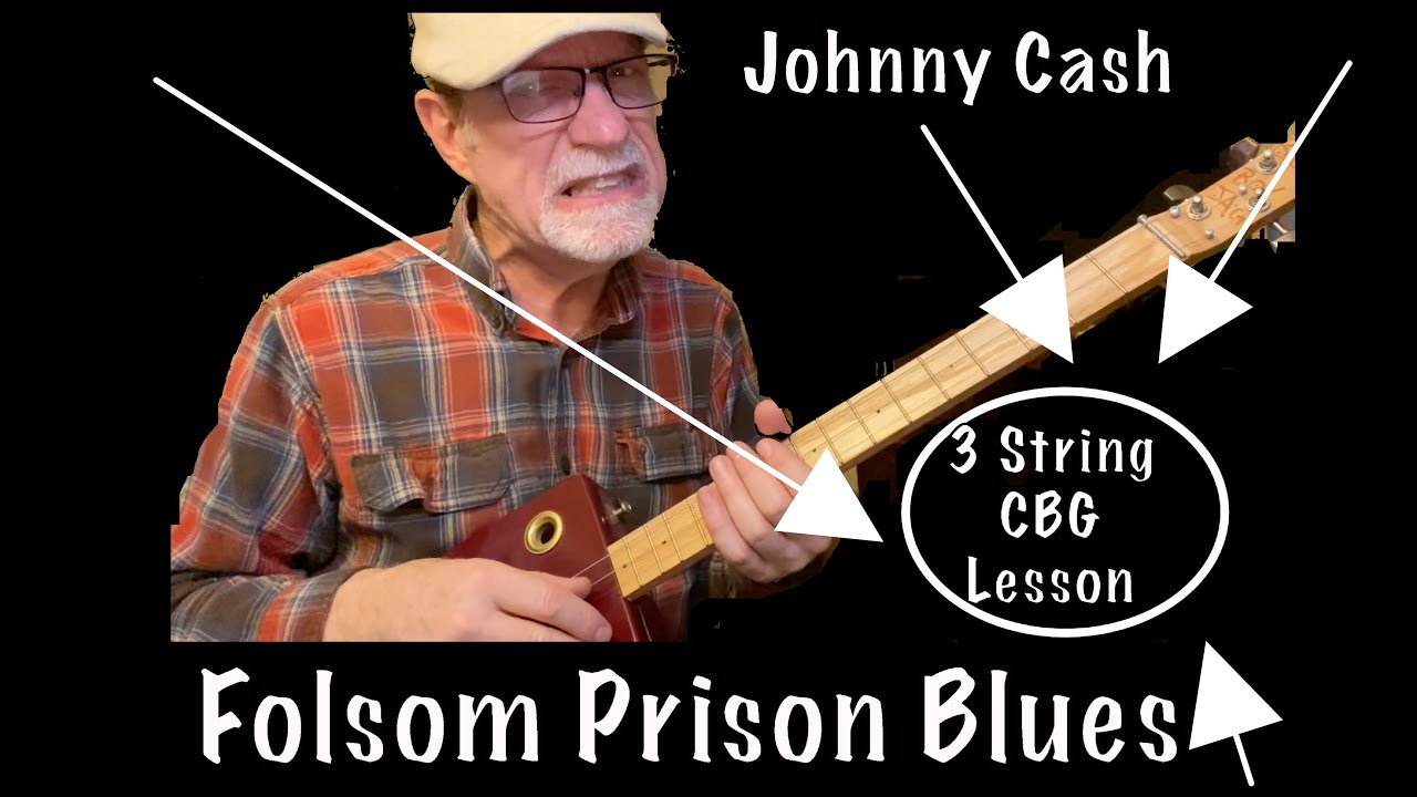 Johnny Cash Folsom Prison Blues Beginner Cigar Box Guitar Lesson #johnnycash #cigarboxguitarlesson