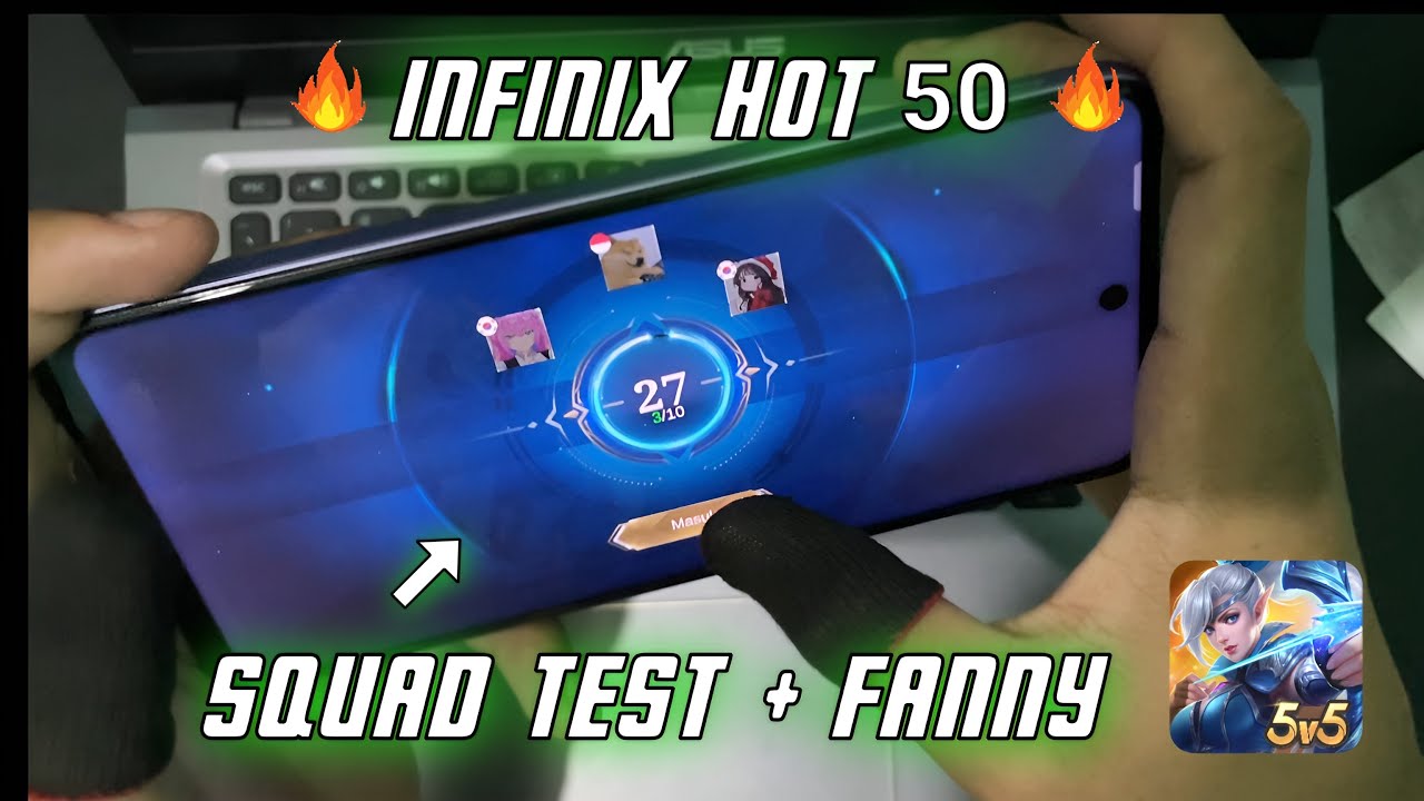 Frame??? Squad + Fanny test on infinix hot 50 Mobile Legends
