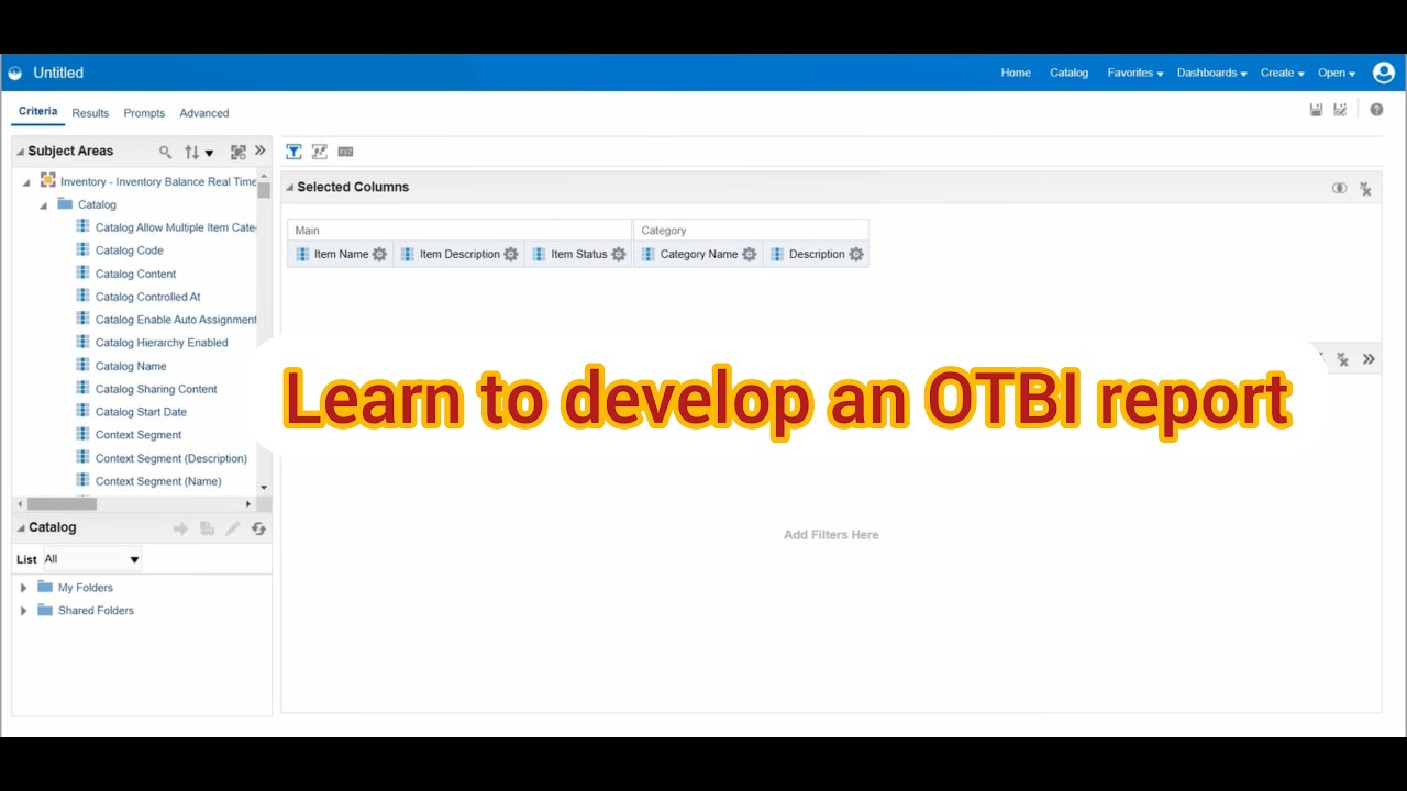 How to develop an OTBI report in Oracle fusion