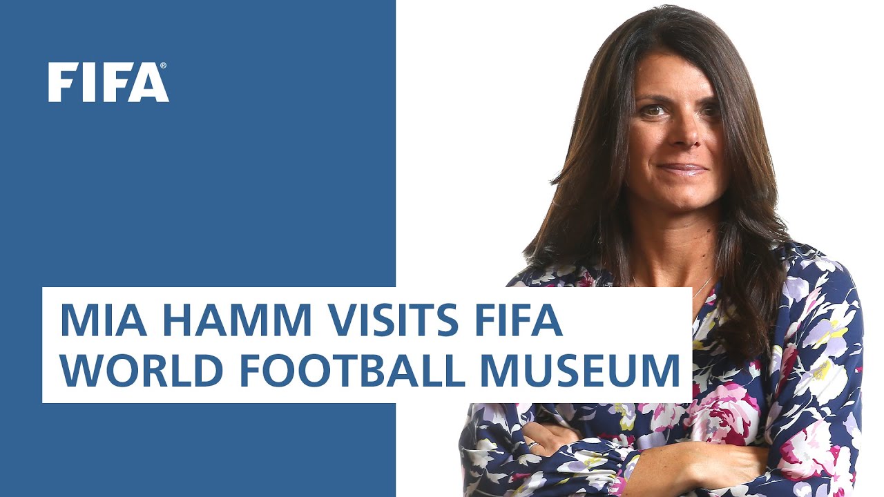 Legend Mia Hamm visits the FIFA World Football Museum in Paris