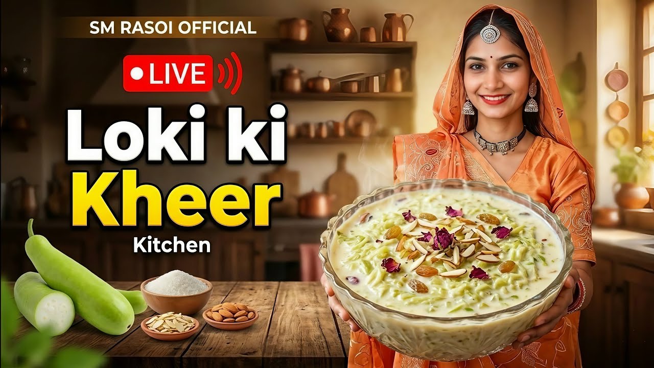 🔴 LIVE Cooking | शाही लौकी की खीर रेसिपी | Lauki Ki Kheer Sweet Recipe | SM Rasoi Official