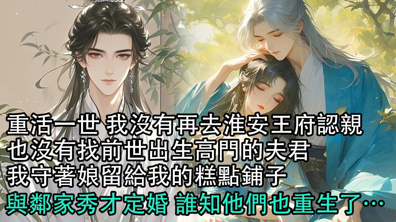 【一口氣看完】重活一世 我沒有再去淮安王府認親，也沒有找前世出生高門的夫君，我守著娘留給我的糕點鋪子，與鄰家秀才定婚 誰知他們也重生了…#古言 #有聲小說 #情感故事