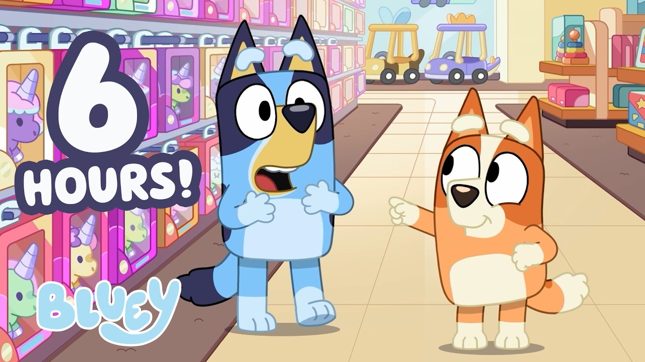 🔴LIVE: Bluey and Bingo are Playing Charades at the Toy Store! 🦄💙 | 6 HOURS 📺 | Bluey