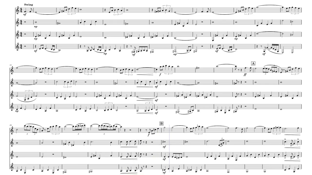 Petite Fleur, by Sidney Bechet – Sheet Music for Clarinet Quartet