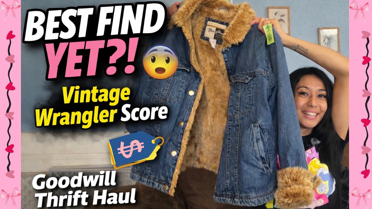 $1 Thrift Finds + Y2K Faux Fur Wrangler Denim Jacket | Goodwill & Americas Best Thrift Haul 2026