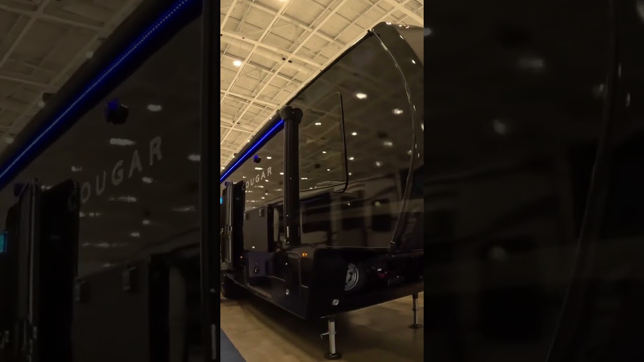 😳 BLACK Cougar Fifth Wheel on Display #shorts #black #camper