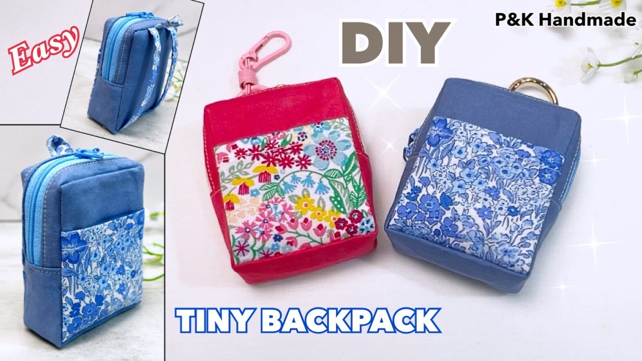 Adorable! Tiny Backpack Coin Purse & Keychain | How to Make Tiny Backpack Coin Purse | P&K Handmade