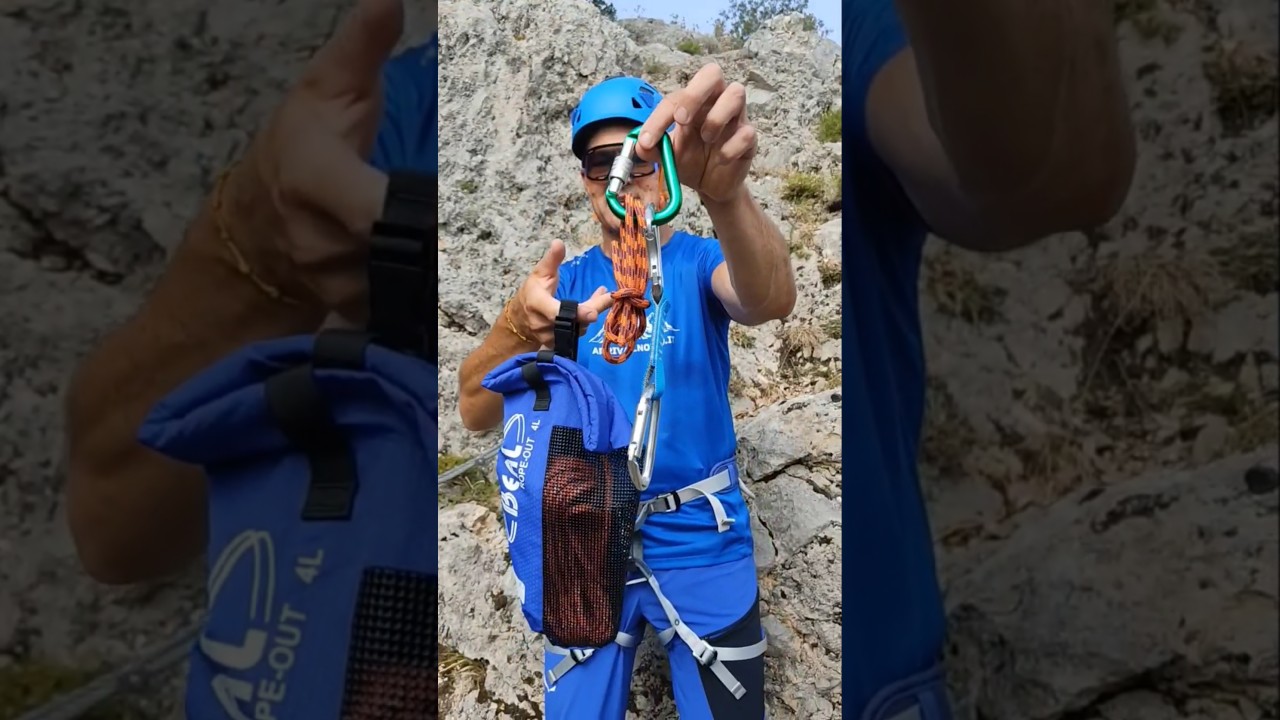 kit con corda emergenza via ferrata e trekking