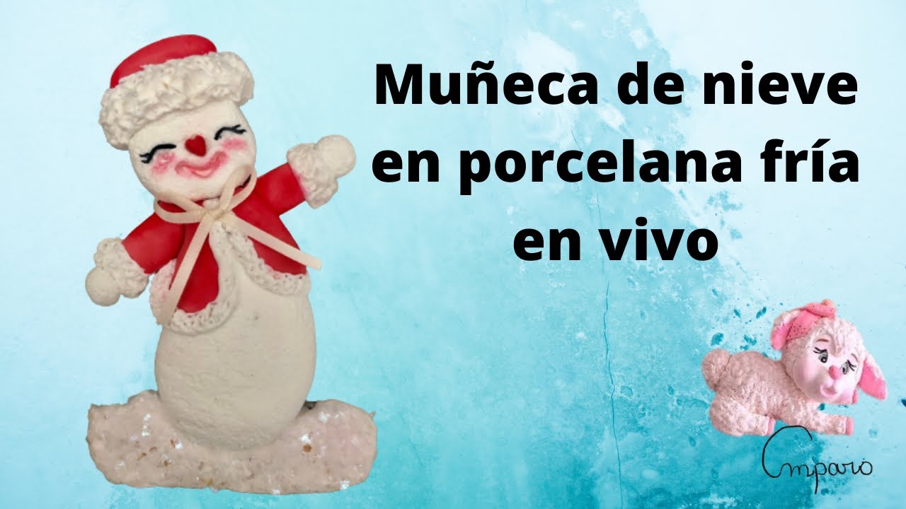 Muñeca de nieve en porcelana fría en vivo