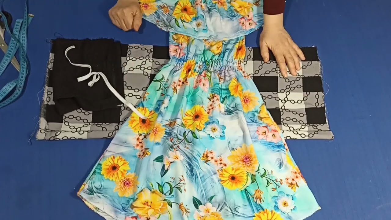 خياطة وتفصيل💥أجمل فستان صيفي للبنات بعمر7/6سنوات للعيد مودال جديد💯