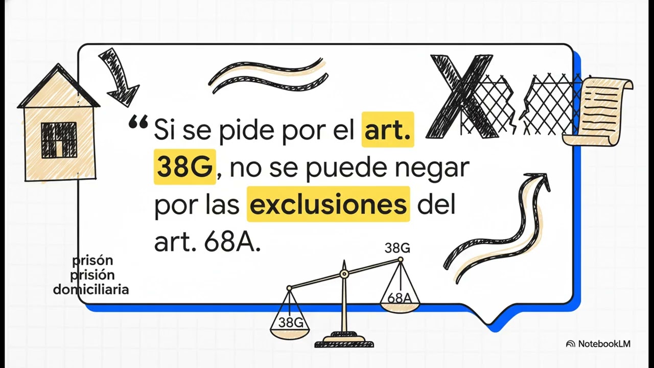 Prisión domiciliaria por 38G C.P.: por qué NO aplica el 68A y cuáles son los requisitos
