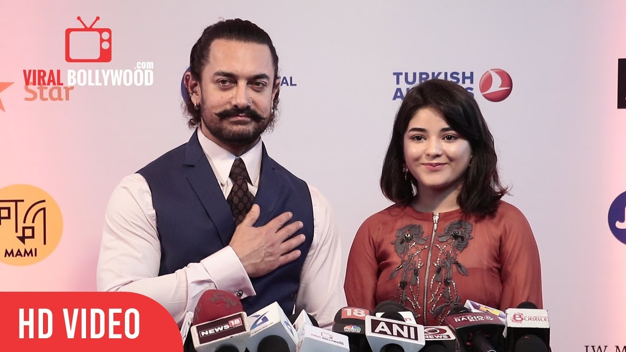 Aamir Khan With Zaira Wasim At Jio Mami Film Festival 2017 Opening Ceremony | Secret Superstar