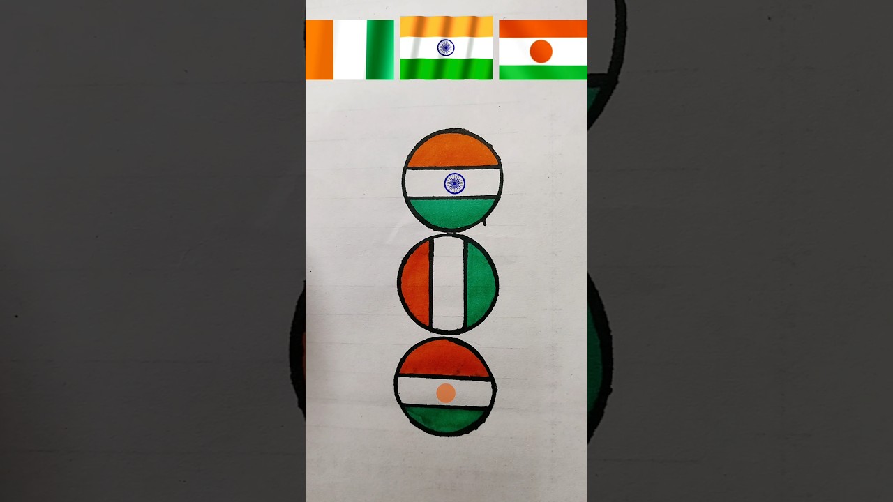 Indian,Niger, ivory coast- Flag Circle Art 🇮🇳 | Creative Triple Tricolor Design