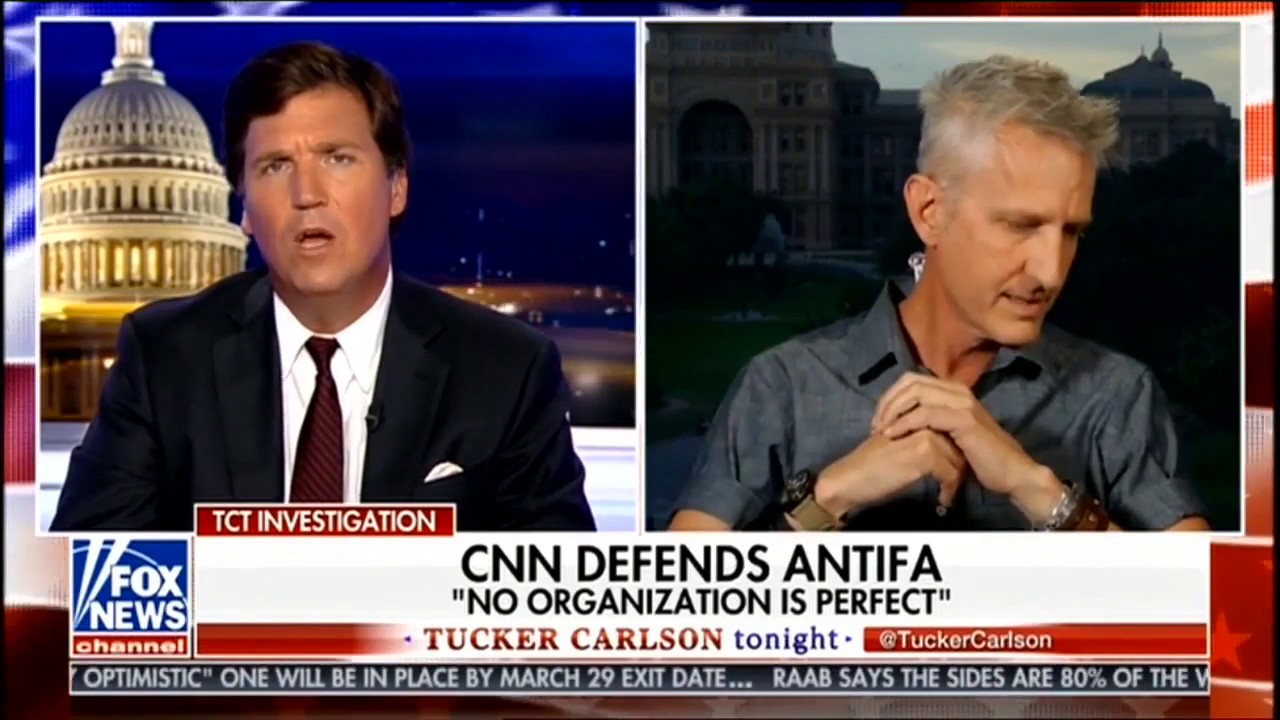 scott crow VS Tucker Carlson on Fox *News*  8.29.18