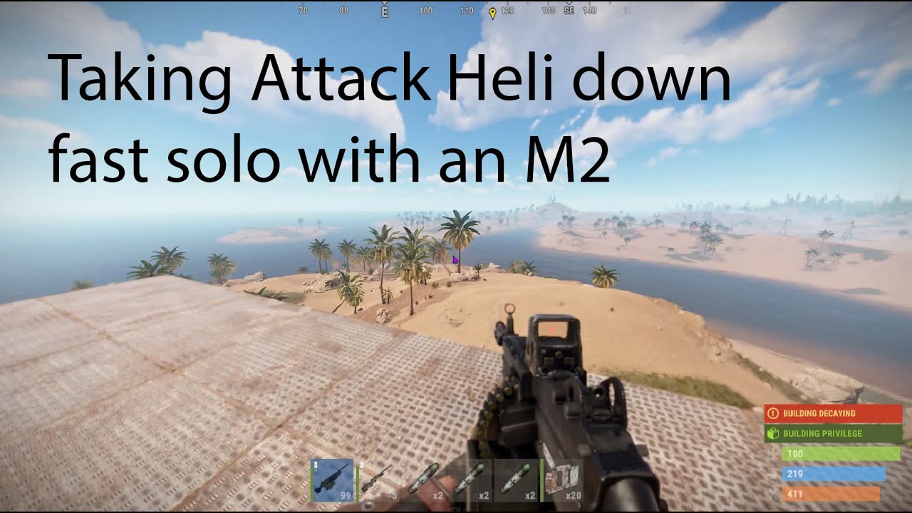 RUST - Taking Attack Heli FAST solo with an M2
